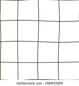 Cute  seamless pattern with hand-drawn  minimalistic black thin  cell grid  on  white background.  Simple and stylish trendy abstract fabric design. Check repeated texture.