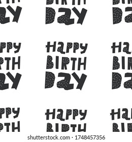 Cute seamless pattern. Happy birthday. Perfect for wrapping. Vector Illustration.