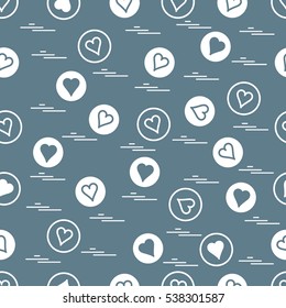 Cute seamless pattern with hearts in circles. Design for banner, flyer, poster or print.