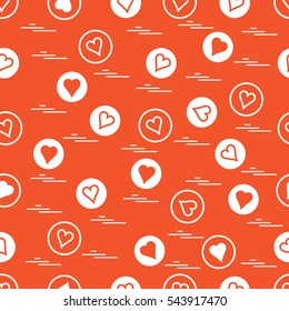 Cute seamless pattern with hearts in circles. Design for banner, flyer, poster or print.