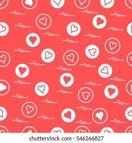 Cute seamless pattern with hearts in circles. Design for banner, flyer, poster or print.