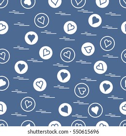 Cute seamless pattern with hearts in circles. Design for banner, flyer, poster or print.