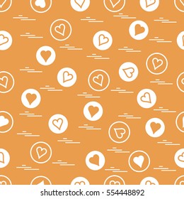 Cute seamless pattern with hearts in circles. Design for banner, flyer, poster or print.