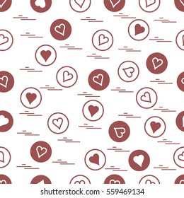 Cute seamless pattern with hearts in circles. Design for banner, flyer, poster or print.