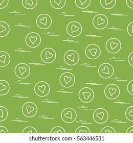 Cute seamless pattern with hearts in circles. Design for banner, flyer, poster or print.