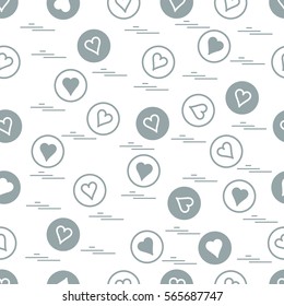 Cute seamless pattern with hearts in circles. Design for banner, flyer, poster or print.