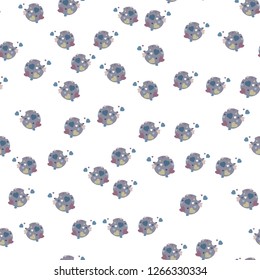 Cute Seamless Pattern In A Hearts Different Colours On A Dot. Elements are not cropped. Pattern under the mask. Perfect design for textile, box, posters, cards, web etc.