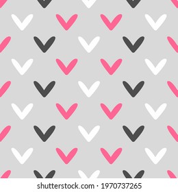 Cute seamless pattern with hearts. Girly print. Simple vector illustration.