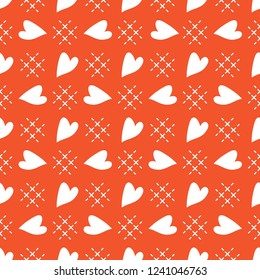 Cute seamless pattern with hearts. Happy Valentine's Day. Romantic background. Design for party card, paper, wrapping, fabric.