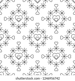 Cute seamless pattern with hearts. Happy Valentine's Day. Romantic background. Design for party card, paper, wrapping, fabric.