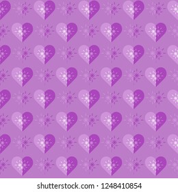 Cute seamless pattern with hearts. Happy Valentine's Day. Romantic background. Design for party card, paper, wrapping, fabric.