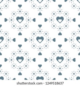 Cute seamless pattern with hearts. Happy Valentine's Day. Romantic background. Design for party card, paper, wrapping, fabric.