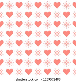 Cute seamless pattern with hearts. Happy Valentine's Day. Romantic background. Design for party card, paper, wrapping, fabric.