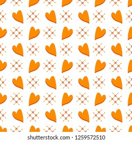 Cute seamless pattern with hearts. Happy Valentine's Day. Romantic background. Design for party card, paper, wrapping, fabric.