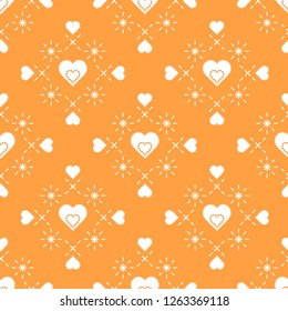 Cute seamless pattern with hearts. Happy Valentine's Day. Romantic background. Design for party card, paper, wrapping, fabric.