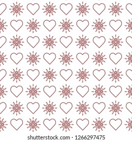 Cute seamless pattern with hearts. Happy Valentine's Day. Romantic background. Design for party card, paper, wrapping, fabric.