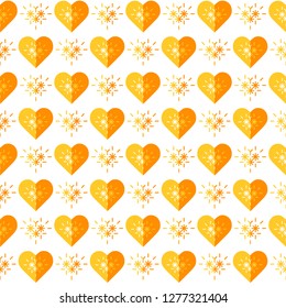 Cute seamless pattern with hearts. Happy Valentine's Day. Romantic background. Design for party card, paper, wrapping, fabric.