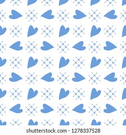 Cute seamless pattern with hearts. Happy Valentine's Day. Romantic background. Design for party card, paper, wrapping, fabric.