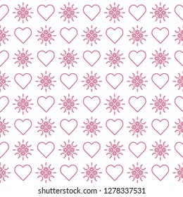 Cute seamless pattern with hearts. Happy Valentine's Day. Romantic background. Design for party card, paper, wrapping, fabric.