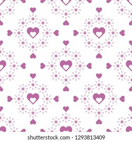 Cute seamless pattern with hearts. Happy Valentine's Day. Romantic background. Design for party card, paper, wrapping, fabric.