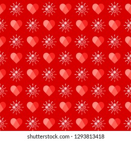 Cute seamless pattern with hearts. Happy Valentine's Day. Romantic background. Design for party card, paper, wrapping, fabric.