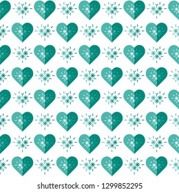 Cute seamless pattern with hearts. Happy Valentine's Day. Romantic background. Design for party card, paper, wrapping, fabric.