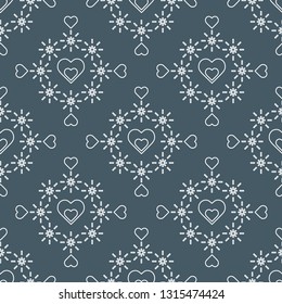 Cute seamless pattern with hearts. Happy Valentine's Day. Romantic background. Design for party card, paper, wrapping, fabric.