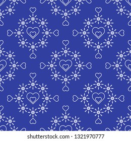 Cute seamless pattern with hearts. Happy Valentine's Day. Romantic background. Design for party card, paper, wrapping, fabric.