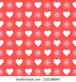 Cute seamless pattern with hearts. Happy Valentine's Day. Romantic background. Design for party card, paper, wrapping, fabric.