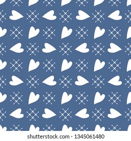 Cute seamless pattern with hearts. Happy Valentine's Day. Romantic background. Design for party card, paper, wrapping, fabric.