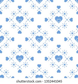 Cute seamless pattern with hearts. Happy Valentine's Day. Romantic background. Design for party card, paper, wrapping, fabric.