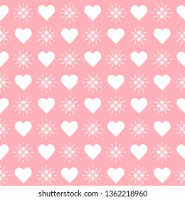 Cute seamless pattern with hearts. Happy Valentine's Day. Romantic background. Design for party card, paper, wrapping, fabric.