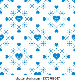 Cute seamless pattern with hearts. Happy Valentine's Day. Romantic background. Design for party card, paper, wrapping, fabric.