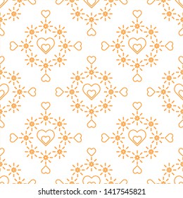 Cute seamless pattern with hearts. Happy Valentine's Day. Romantic background. Design for party card, paper, wrapping, fabric.