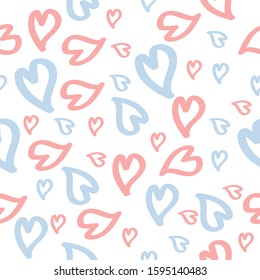 cute seamless pattern with hearts in pastel color.