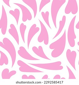 Cute seamless pattern with hearts. Pink hearts squirm. Trendy heart pattern. Design element for wedding, postcards. Ideal for textile, wallpaper, paper, packaging, sketchbook, stickers