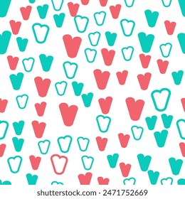 Cute seamless Pattern with hearts for print on fabric, gift wrap, web backgrounds, scrap booking, patchwork  Vector illustration Seamless pattern