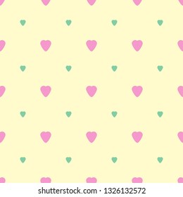 Cute seamless pattern with hearts. Romantic print. Vector illustration.