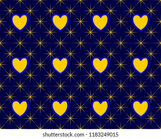 cute seamless pattern with hearts and stars