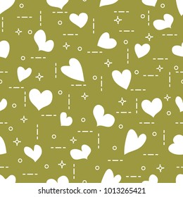 Cute seamless pattern with hearts. Template for design, fabric, print. Valentine's day.