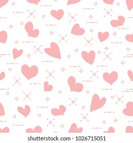 Cute seamless pattern with hearts. Template for design, fabric, print. Valentine's day.