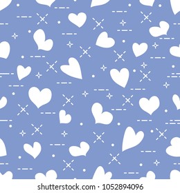 Cute seamless pattern with hearts. Template for design, fabric, print. Valentine's day.