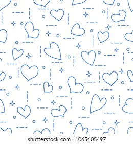 Cute seamless pattern with hearts. Template for design, fabric, print. Valentine's day.