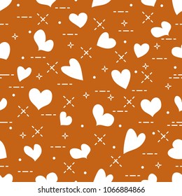 Cute seamless pattern with hearts. Template for design, fabric, print. Valentine's day.