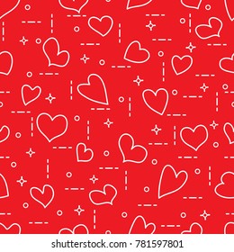 Cute seamless pattern with hearts. Template for design, fabric, print. Valentine's day.