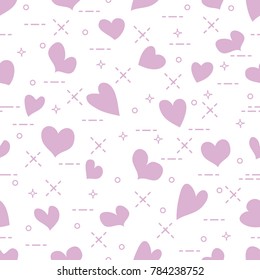 Cute seamless pattern with hearts. Template for design, fabric, print. Valentine's day.