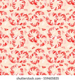 Cute seamless pattern with hearts. Unusual geometrical forms for creative holiday design. 