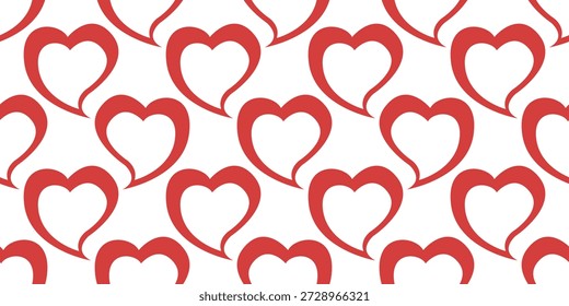 A cute seamless pattern of hearts for Valentine's Day and birthdays. Vector illustration.