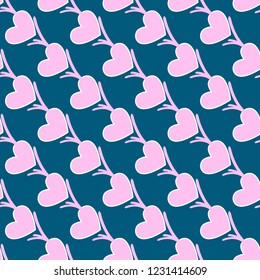 Cute seamless pattern of hearts.  Vector illustration drawn by hand for wedding and children's design, logo and greeting card, fabric, textile, cover, packaging paper