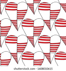 Cute seamless pattern of hearts.  Vector illustration drawn by hand for wedding and children's design, logo and greeting card, fabric, textile, cover, packaging paper.